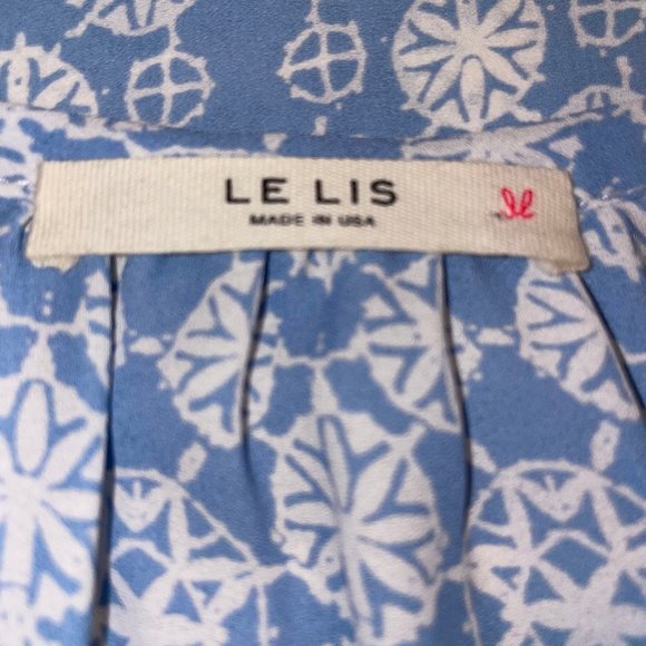 New Neiman Marcus Le Lis Long Sleeveless Slit Tie Neck Contrast Print Top - Picture 11 of 12